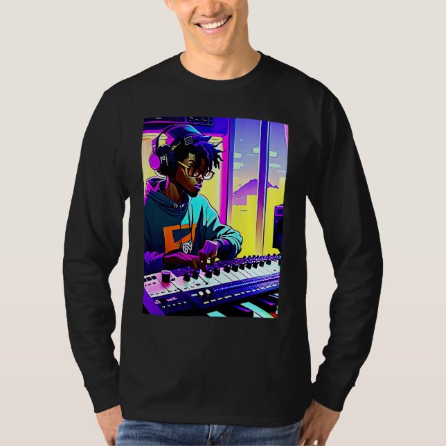 Lo fi hip hop chillhop chill beats aesthetics  36 t shirt (Framsida)