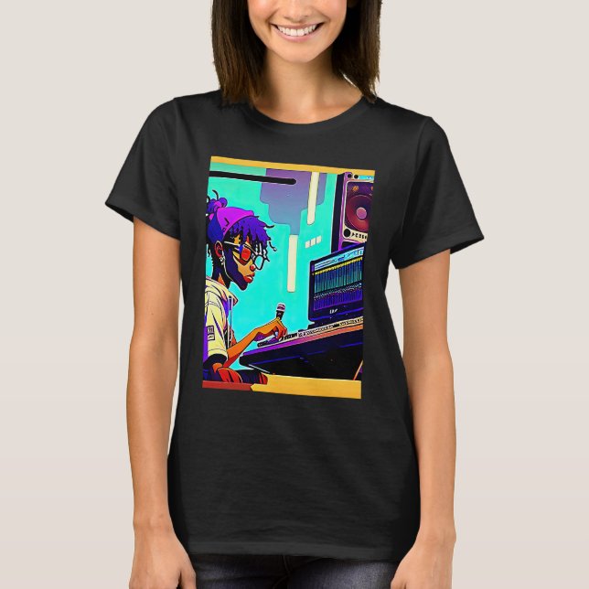 Lo fi hip hop chillhop chill beats aesthetics  3 t shirt (Framsida)