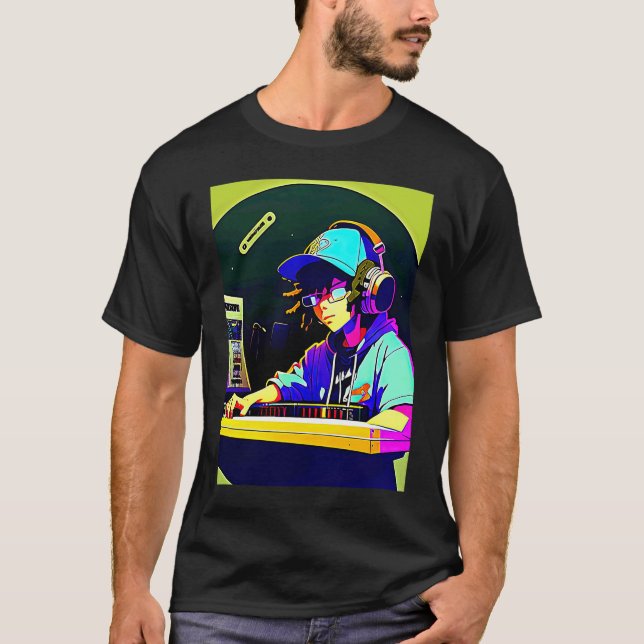 Lo fi hip hop chillhop chill beats aesthetics  58 t shirt (Framsida)