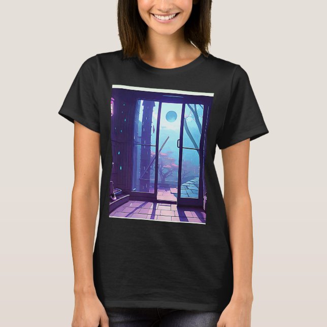 Lo fi hip hop chillhop chill beats aesthetics cat  t shirt (Framsida)