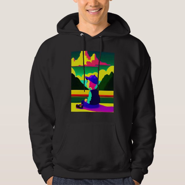 Lo fi hip hop chillhop chill beats lofi aesthetics hoodie (Framsida)