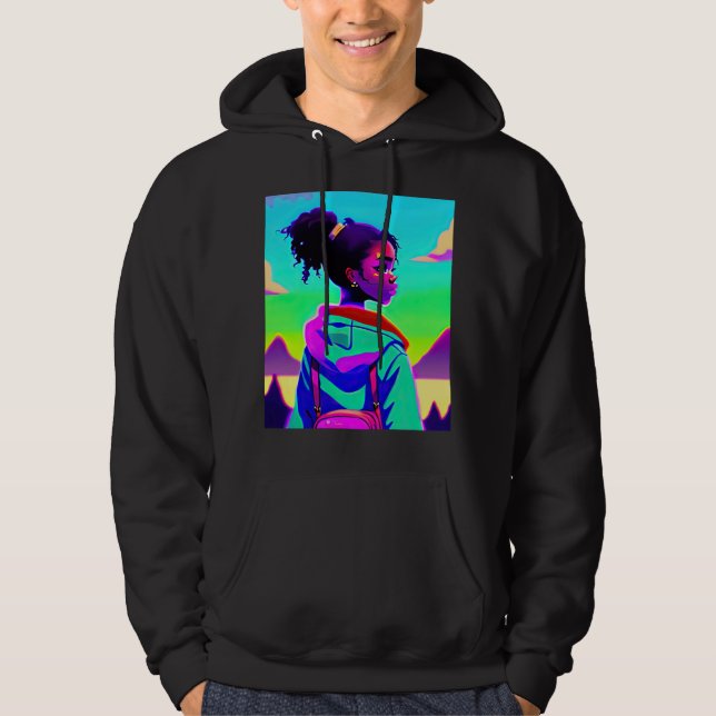 Lo fi hip hop chillhop chill beats lofi aesthetics hoodie (Framsida)