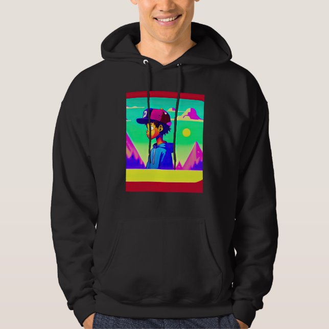 Lo fi hip hop chillhop chill beats lofi aesthetics hoodie (Framsida)