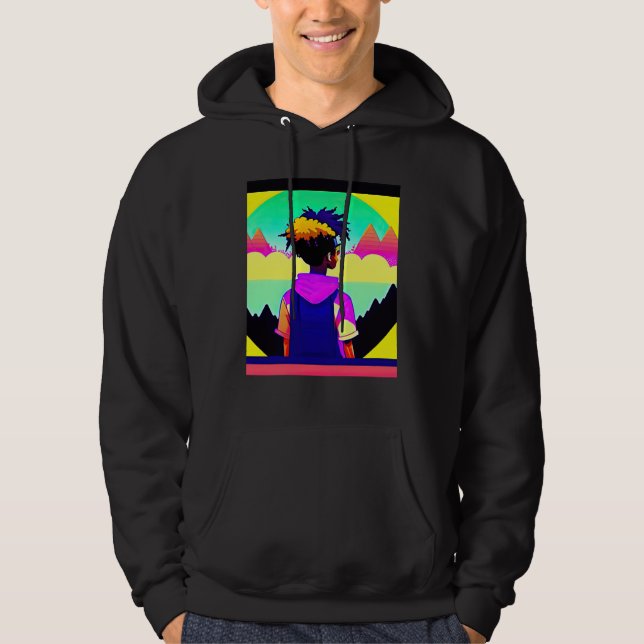 Lo fi hip hop chillhop chill beats lofi aesthetics hoodie (Framsida)