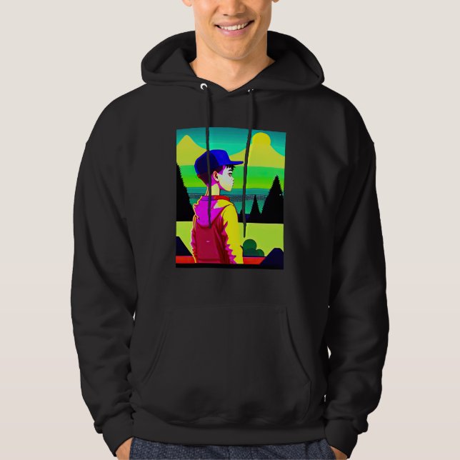 Lo fi hip hop chillhop chill beats lofi aesthetics hoodie (Framsida)