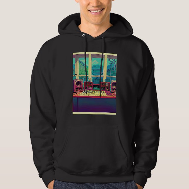 Lo fi hip hop chillhop chill beats lofi aesthetics hoodie (Framsida)