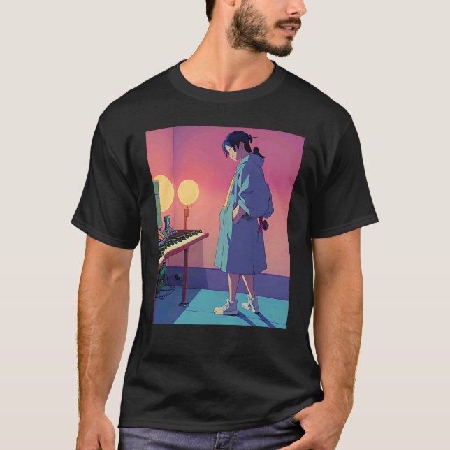 Lo fi hip hop chillhop chill beats lofi aesthetics t shirt (Framsida)