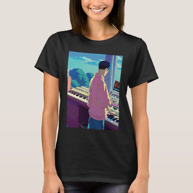 Lo fi hip hop chillhop chill beats lofi aesthetics t shirt (Framsida)