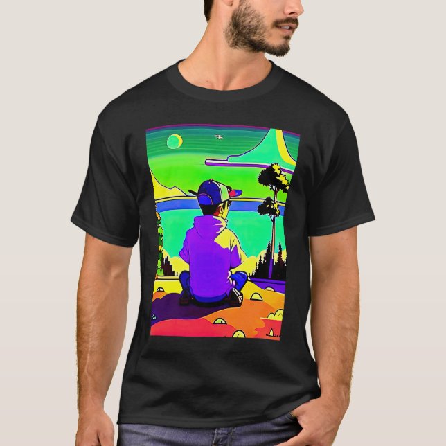 Lo fi hip hop chillhop chill beats lofi aesthetics t shirt (Framsida)