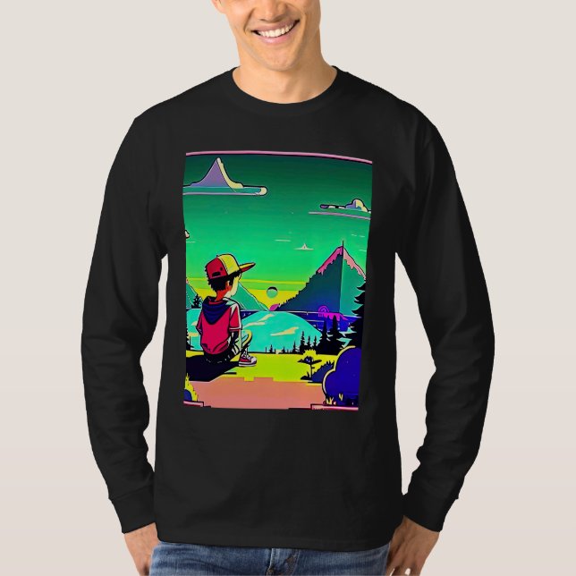 Lo fi hip hop chillhop chill beats lofi aesthetics t shirt (Framsida)