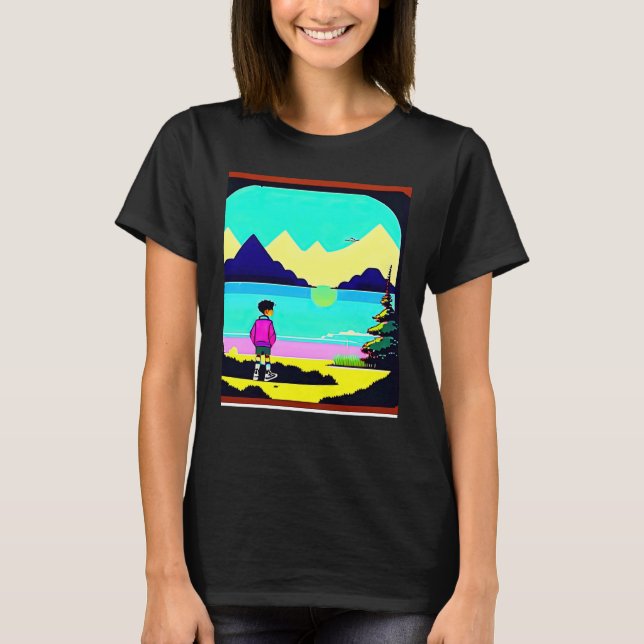 Lo fi hip hop chillhop chill beats lofi aesthetics t shirt (Framsida)