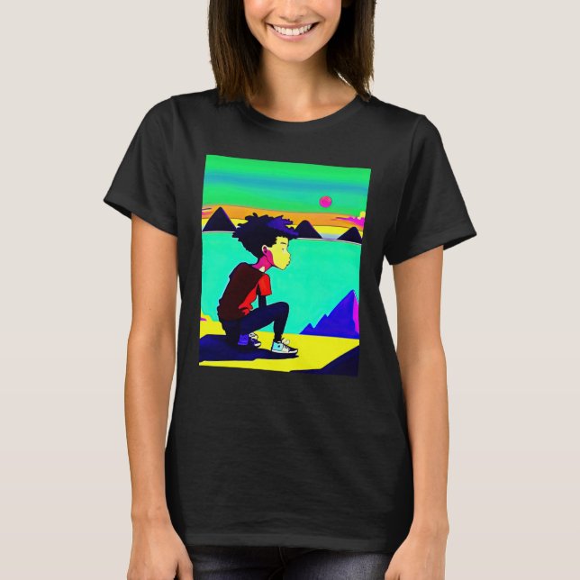 Lo fi hip hop chillhop chill beats lofi aesthetics t shirt (Framsida)