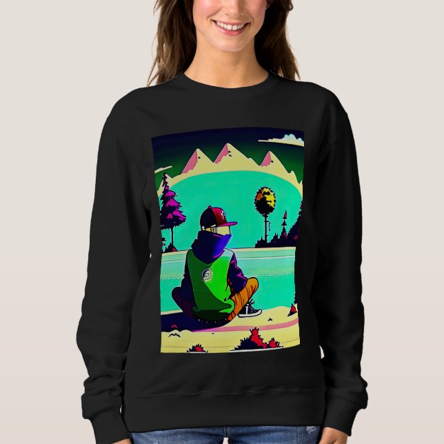Lo fi hip hop chillhop chill beats lofi aesthetics t shirt (Framsida)