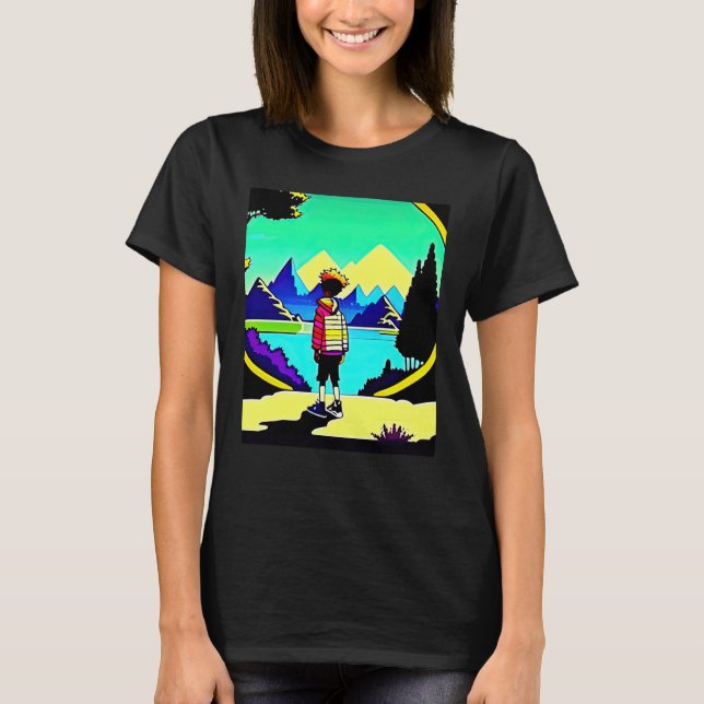 Lo fi hip hop chillhop chill beats lofi aesthetics t shirt (Framsida)