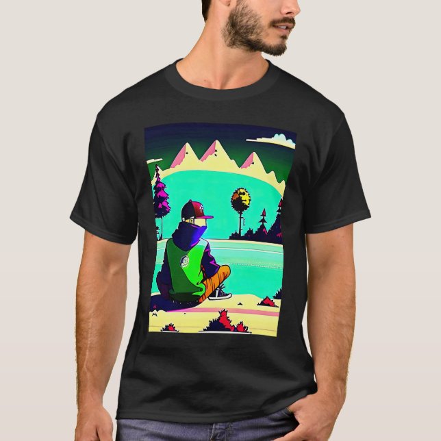 Lo fi hip hop chillhop chill beats lofi aesthetics t shirt (Framsida)