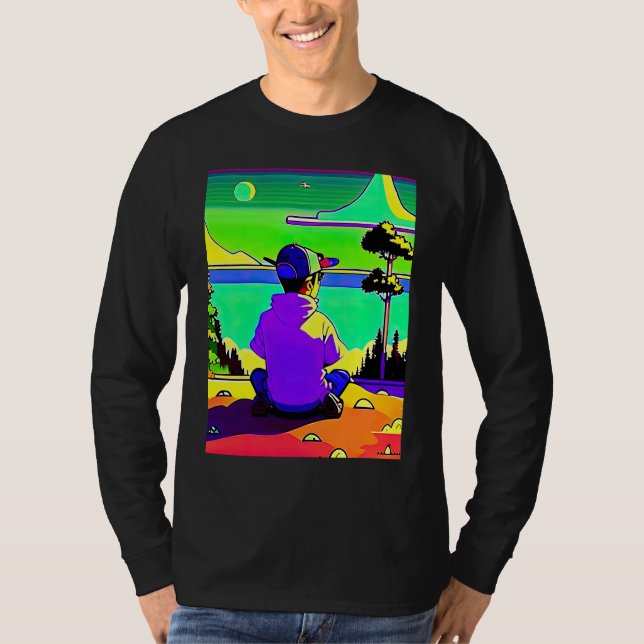 Lo fi hip hop chillhop chill beats lofi aesthetics t shirt (Framsida)