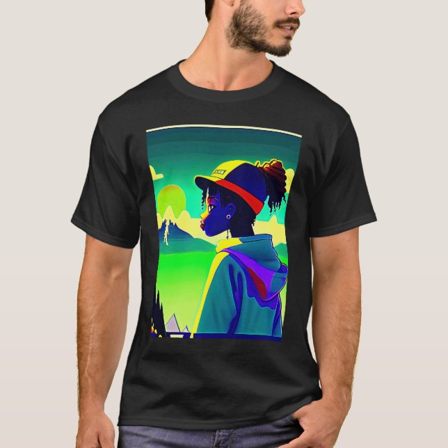 Lo fi hip hop chillhop chill beats lofi aesthetics t shirt (Framsida)