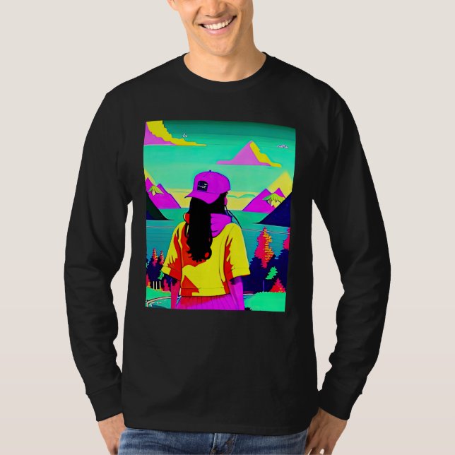 Lo fi hip hop chillhop chill beats lofi aesthetics t shirt (Framsida)