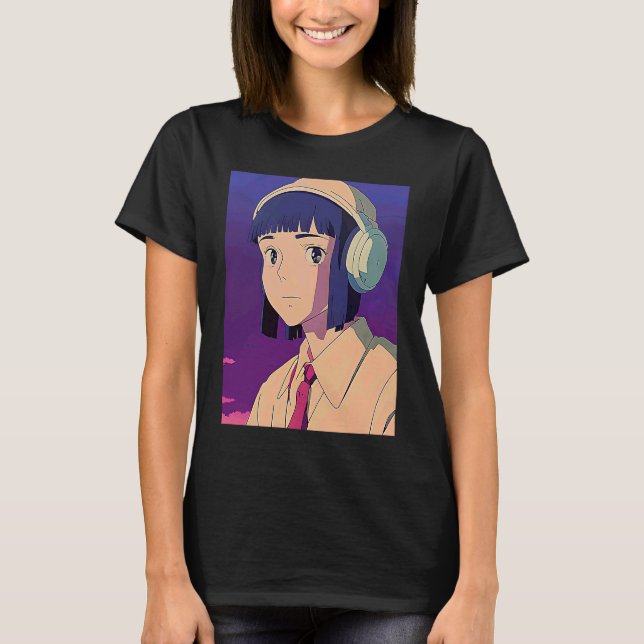 Lo fi hip hop chillhop chill beats lofi aesthetics t shirt (Framsida)