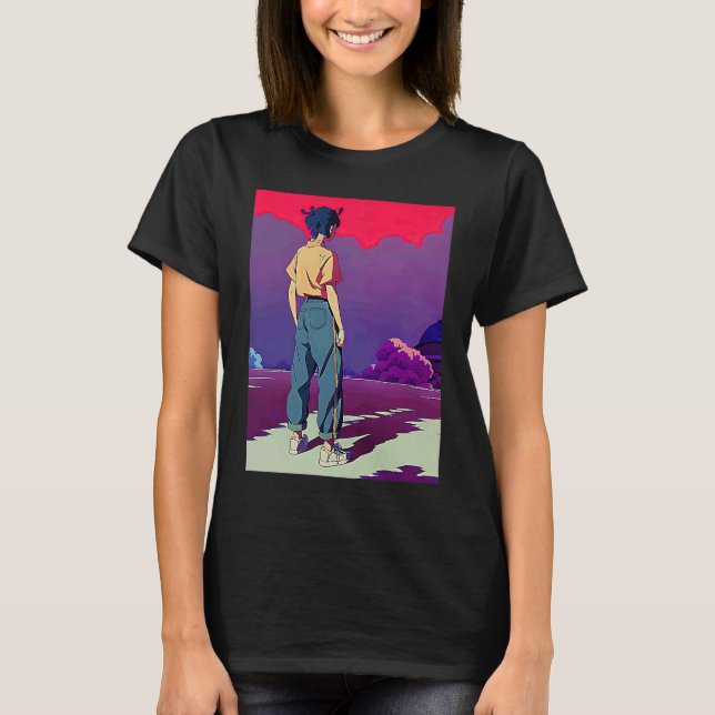 Lo fi hip hop chillhop chill beats lofi aesthetics t shirt (Framsida)