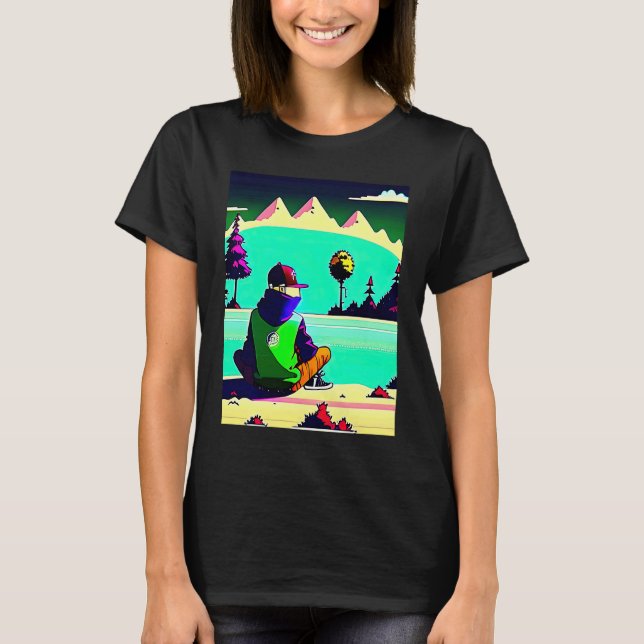 Lo fi hip hop chillhop chill beats lofi aesthetics t shirt (Framsida)