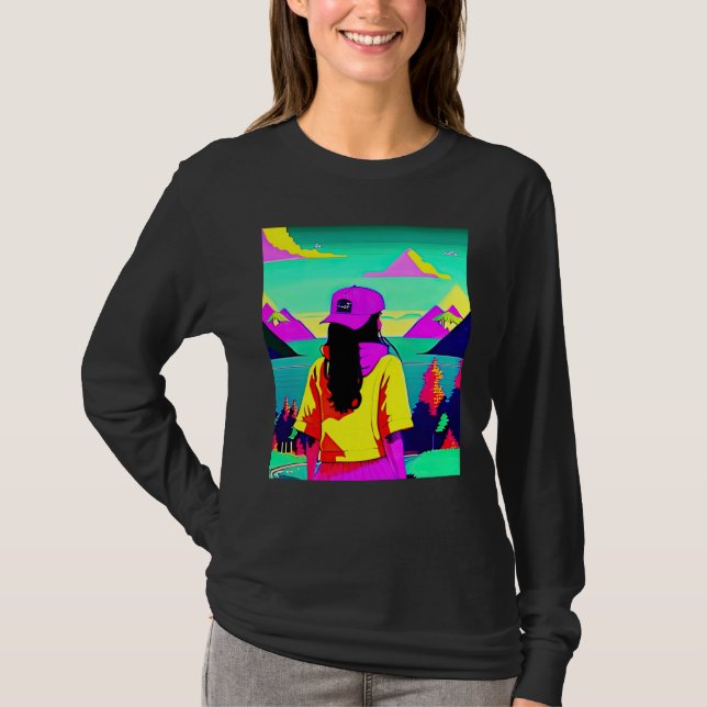 Lo fi hip hop chillhop chill beats lofi aesthetics t shirt (Framsida)