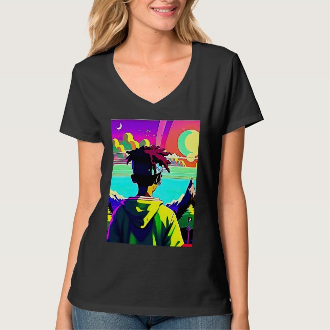 Lo fi hip hop chillhop chill beats lofi aesthetics t shirt (Framsida)