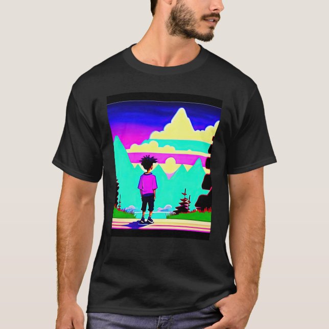 Lo fi hip hop chillhop chill beats lofi aesthetics t shirt (Framsida)