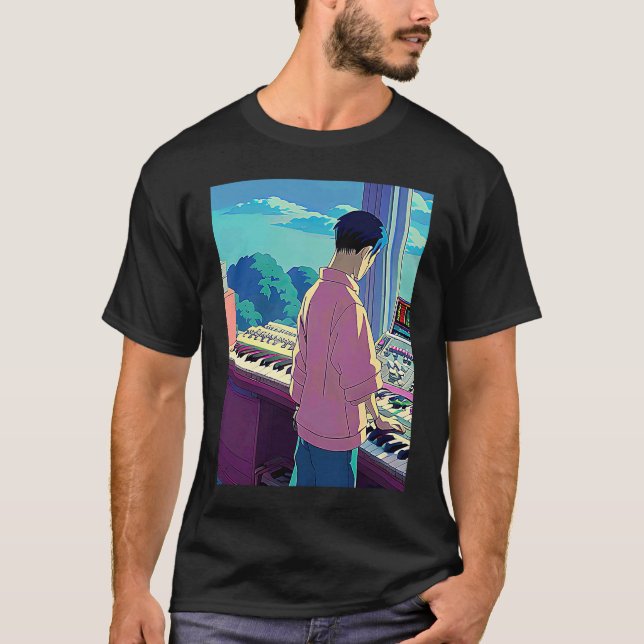 Lo fi hip hop chillhop chill beats lofi aesthetics t shirt (Framsida)