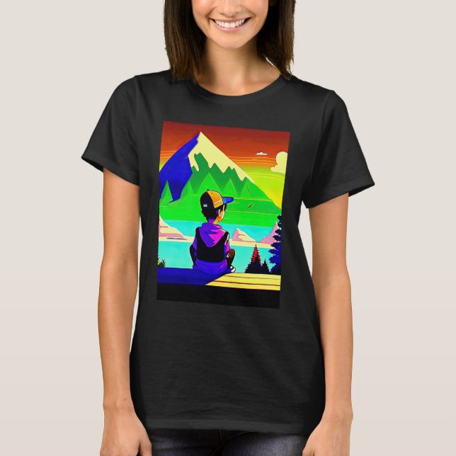 Lo fi hip hop chillhop chill beats lofi aesthetics t shirt (Framsida)