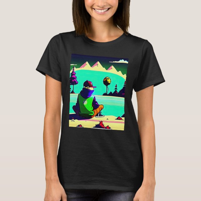 Lo fi hip hop chillhop chill beats lofi aesthetics t shirt (Framsida)