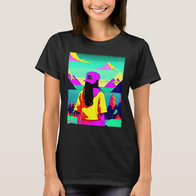 Lo fi hip hop chillhop chill beats lofi aesthetics t shirt (Framsida)