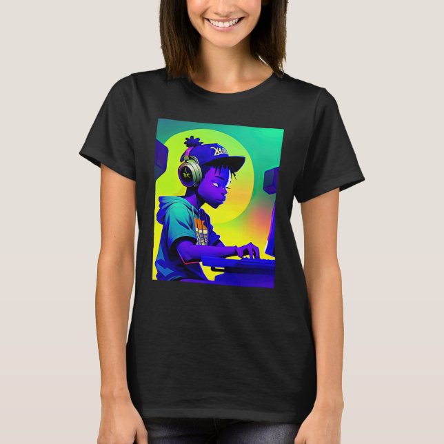 Lo fi hip hop chillhop chill beats lofi aesthetics t shirt (Framsida)