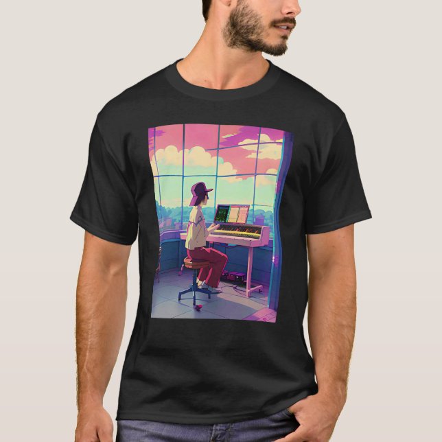 Lo fi hip hop chillhop chill beats lofi aesthetics t shirt (Framsida)
