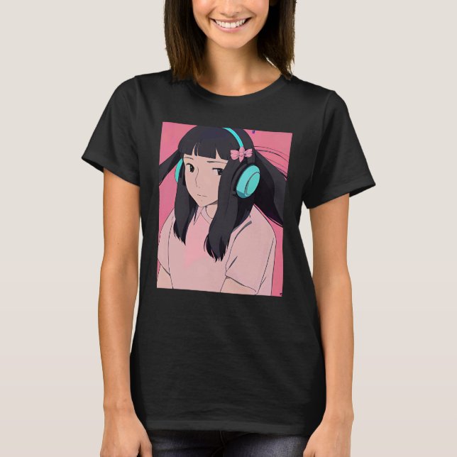 Lo fi hip hop chillhop chill beats lofi aesthetics t shirt (Framsida)