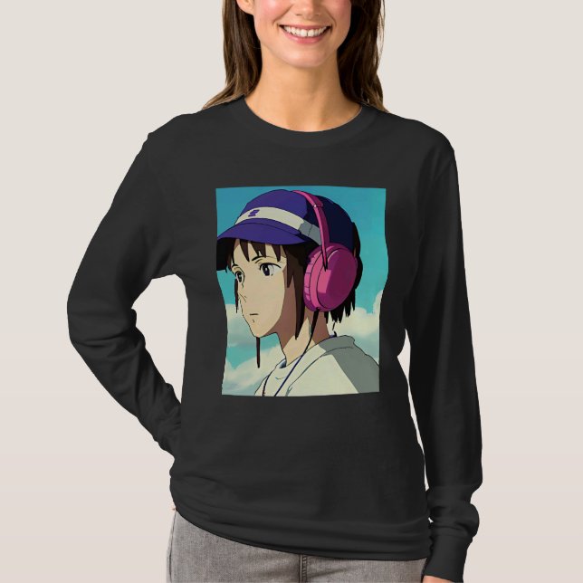 Lo fi hip hop chillhop chill beats lofi aesthetics t shirt (Framsida)