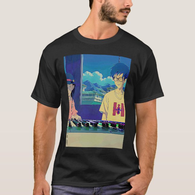 Lo fi hip hop chillhop chill beats lofi aesthetics t shirt (Framsida)