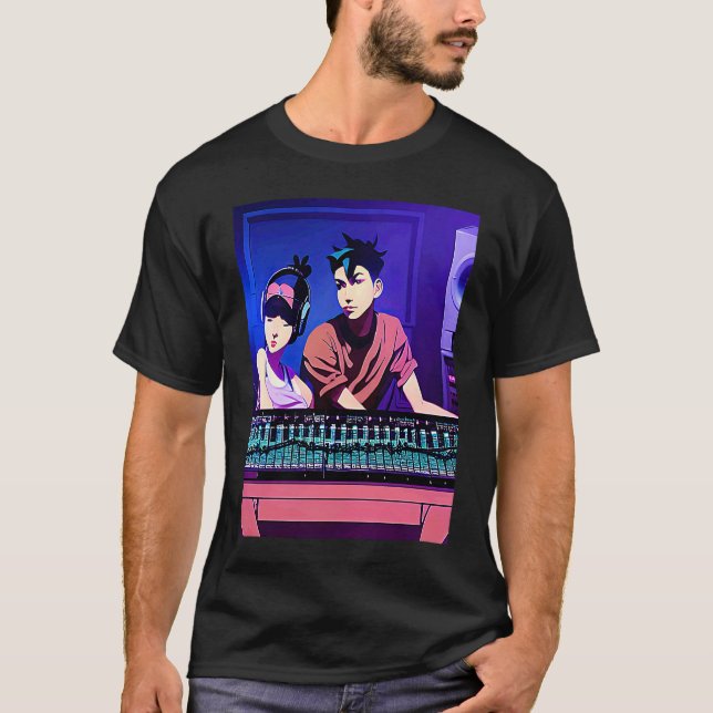 Lo fi hip hop chillhop chill beats studio aestheti t shirt (Framsida)