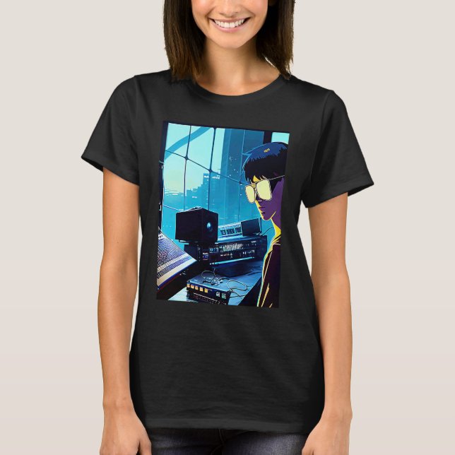Lo fi hip hop chillhop chill beats studio aestheti t shirt (Framsida)