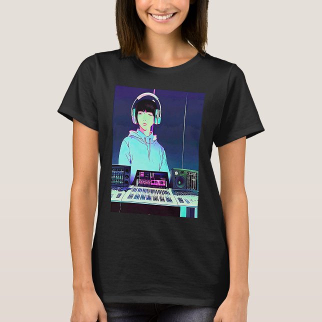 Lo fi hip hop chillhop chill beats studio aestheti t shirt (Framsida)