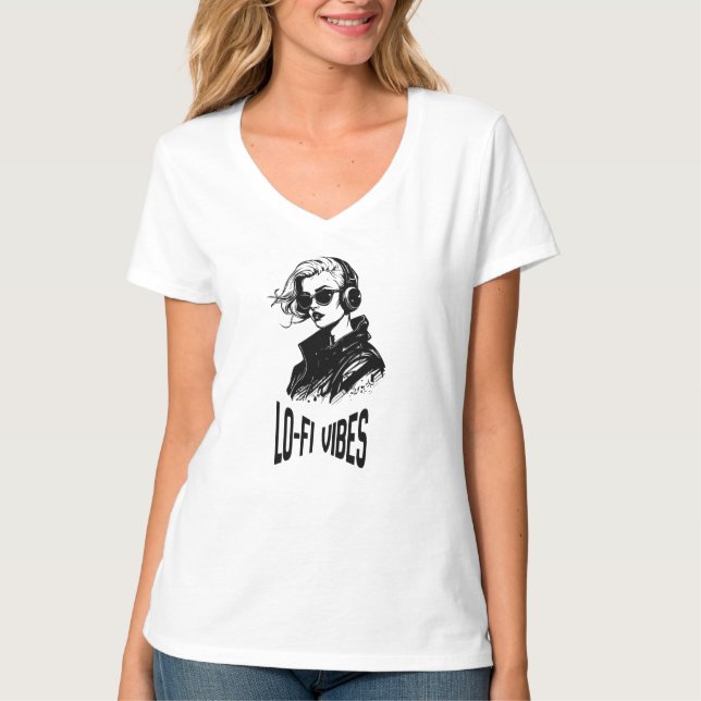Lo-Fi stämningar vektorkonst Tri-Blend T-shirt (Framsida)