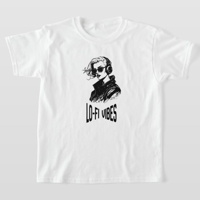 Lo-Fi stämningar vektorkonst Tri-Blend T-shirt (Laydown)