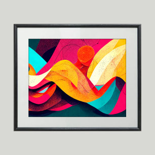 Lo - Lo Fi Colorful Abstrakt Art Poster