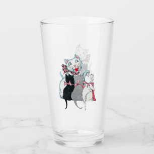 Lö Mor katt Sitta med tre kattströ Glaskopp