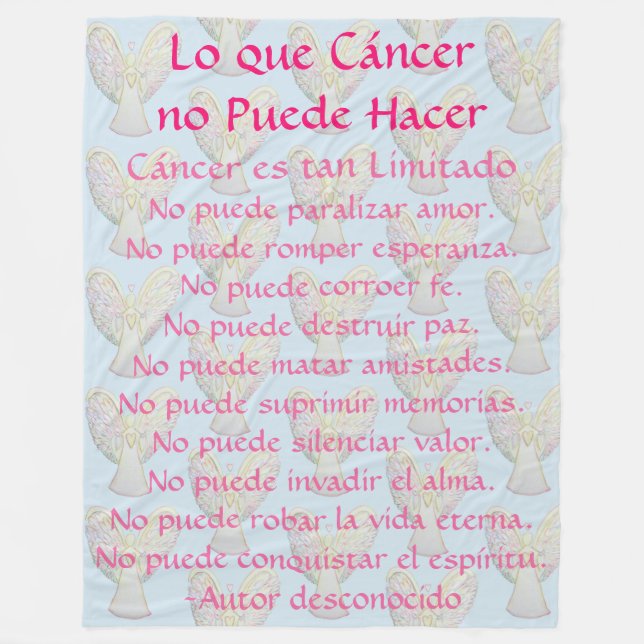 Lo que Cáncer no Puede Hacer Angel Chemo Blanket Fleecefilt (Framsidan)