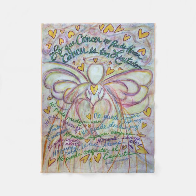 Lo que Cáncer no Puede Hacer Angel Chemo Blanket Fleecefilt (Framsidan)