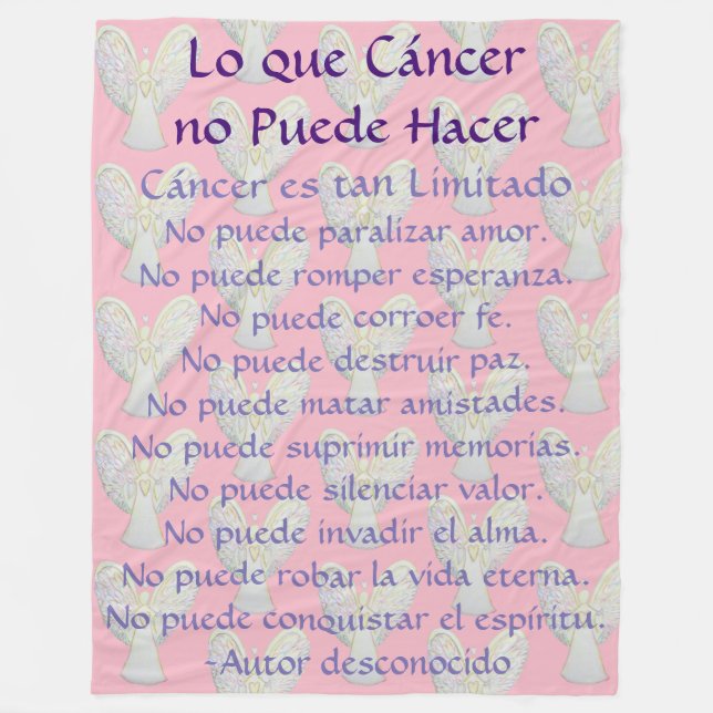 Lo que Cáncer no Puede Hacer Angel Chemo Blanket Fleecefilt (Framsidan)