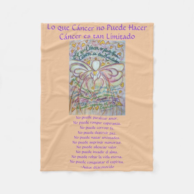 Lo que cáncer no Puede Hacer Angel Chemo Blankets Fleecefilt (Framsidan)