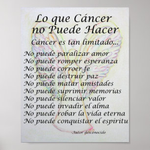 Lo que Cancer no Puede Hacer Dikt Poster Skriv ut