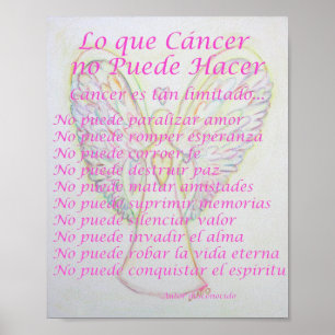 Lo que Cancer no Puede Hacer Dikt Poster Skriv ut